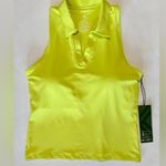 Kyodan Women’s  Golf ⛳️ tank with built in bra Neon Yellow Size L NWT Photo 1