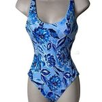 ANDIE  The Baia Pullover One Piece Swimsuit Floral Blue Womens XS NEW Photo 0