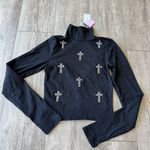 Rue 21 Black Turtleneck with Rhinestone Accents Photo 1