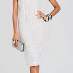 Retrofête  Olivia Sequin Halter Midi Dress White Womens Size Medium Photo 0