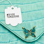 Karen Callan Designs Italian calfskin Envelope Clutch Blue Photo 8