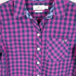 Vineyard Vines  Cashmere Blend Gingham Button Down Shirt Pink Purple Pocket 0 Photo 5