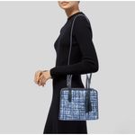 Kate Spade Kate Spade New York Blue Tweed Satchel Handbag Leather Trim Tassel Photo 1