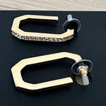 Steve Madden Gold Hexagon with crystals Earrings Photo 0