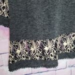 Anthropologie  A'REVE CHARCOAL GRAY OPEN LACE TUNIC BOHO BLOUSE S Photo 7