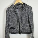 Talbots  Black Tweed Knit Open Front Blazer Cardigan Jacket Womens Size M Petite Photo 0