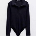 ZARA NWT  Polo Bodysuit In Black Photo 0