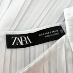 ZARA Cotton Poplin Accordion Pleated Flutter Sleeve Pullover Mini Sleep White S Photo 1