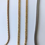 None Bundle Of Silver, Rose Gold, And Gold Tone Chain Necklaces, Stainless Steel, 3 Photo 6