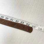 Brown Leather Belt with Gold Tone Twisted Buckle Photo 5