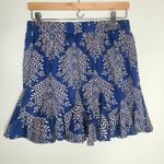 Cupshe  Women's Summer‎ Navy Print Skirt Ruffled Hem A-line Mini Size L Photo 3