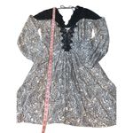 Anthropologie  Black & White Lacy V-Neck Mini Dress Photo 9