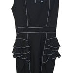 Bebe Size 4 Hour Glass Little Black Dress Stretchy Frill Cocktail Party Dress Photo 0