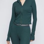 SKIMS Cotton Rib Zip Up Hoodie Spruce Size XS Photo 0