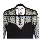 BCBGeneration new ❤︎︎ Sweetheart Flocked Tulle Panel Open Back Romper ❤︎︎ Black Photo 6