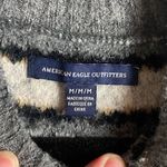 American Eagle  Size Medium Mock Neck Sweater Netural Chunky Striped Photo 7