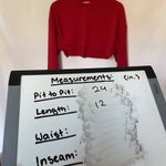 Cotton On red cropped sweater women's size medium casual top winter style bright Photo 4