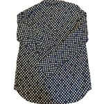 J.Crew  Navy Blue Floral Tunic Popover Cotton Long Sleeve Shirt Women's Size 2 Photo 2