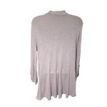Bobeau  Open Front Cardigan Lightweight Roll Tab Sleeve Lavender Gray L Photo 1