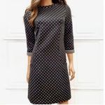 Boden Black and Tan Polka Dot Long Sleeve Dress Size 8 L Cotton blend Photo 4
