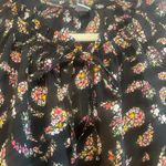 Old Navy  Womens Top Dress Medium Black Floral Paisley Ruffle Long Sleeve Photo 7