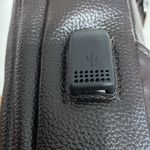 Men's Chest Pack Crossbody Bag PU Leather Handbag Chest Bag Handbag Shoulder Bag Black Photo 3