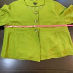 East 5th East‎ 5th Green Linen Blend Peplum Blouse XL Button Front Short Sleeve Cottage Photo 5