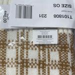 Timberland Plaid Knit Scarf OS Brown Cream NWT MSRP $60 Acrylic Photo 1