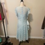 Adorable 🥰 Baby blue vintage lace bias cut sweetheart lace midi prairie dress Photo 5