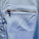 Calvin Klein Light Blue Shimmer Long Sleeve Button Front Blouse Size Medium Photo 10