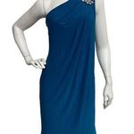 Cache Women's Blue one shoulder crystal Size 0 Evening Casual Mini Formal Dress Photo 0