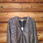 Ganni NWT  Metallic Jersey Animal Print Cardigan Top Photo 4