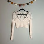 Free People  Chilled Out long sleeve cropped embroidered sweater Photo 1