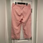 Jones Studio  Size 14 Pink White Stripe Seersucker Cotton Stretch Cropped Pants Photo 5