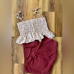 Paper Crane Women's White Floral Ruffle Bustier Crop Size M EUC Photo 10