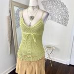 Early 2000's Light Green Ethereal Whimsical Coquette Crochet Babydoll Cami Top M Size M Photo 2