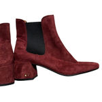  Shoes‎ Coach Tia Suede Ankle Bootie Wine Red Size 7 Photo 3