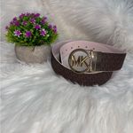 Michael Kors Reversible Dual-Tone Brown and Pink Leather Belt Photo 0
