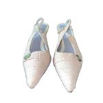 Highlights pale pink pointy toe slingback sandals with button detail size 7W Photo 2