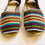 Rainbow Espadrille Open Back Flat Slip Ons Size 7 Women’s Boho Flats Shoes Photo 1