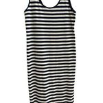 EXPRESS Vintage 90s Tricot - Navy striped sleeveless tank stretch midi dress,SzL Photo 1