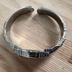 Accutime Ladies Watch Crystals Stainless Hinged Cuff Bracelet Pearl Dial Photo 3