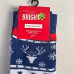 Winter Holiday Seasonal Print Crew Style Socks NWT OS Blue Photo 2