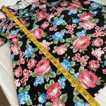 easel blouse cold shoulder short sleeve floral print ruffled loose fit Sz large Photo 2