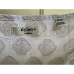 Dylan  100% Cotton peasant blouse white w/gold metalic M Photo 3