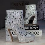 Jessica Simpson New  JS Dolly Silver Shimmer Sand Rhinestone Boot Womens 10 Photo 0