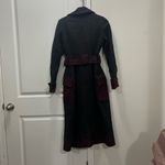 Diane Von Furstenberg  Gray & Maroon Belted Wool Long Coat Size 6 US Photo 6