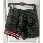 Sundry NWT Women Size S/1 Green Camo Fleece Drawstring Sweat Shorts Neon Stripes Photo 1