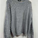 Womans Belle By Belldini Long Sleeve Pullover Sweater XL Grayish Blue Pearls Photo 0