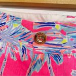 Lilly Pulitzer Pink Blue Palm Print Chino Shorts Womens 2 Beachy Summer Vacation Photo 2